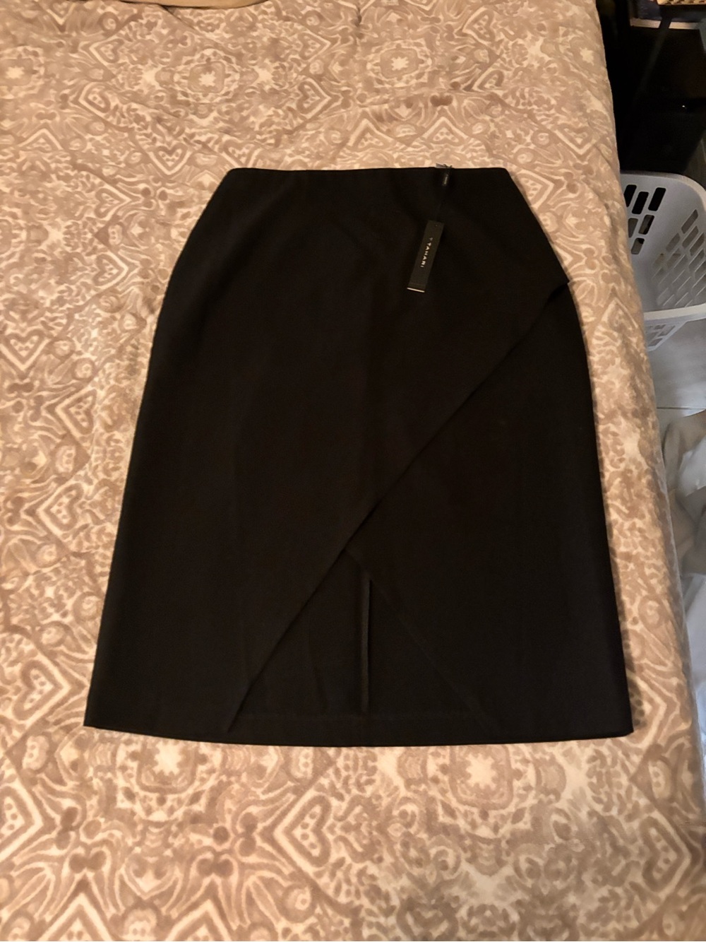 T Tahari Black Wrap Pencil Skirt - womens size 12 NWT
